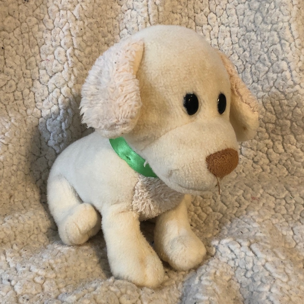 Plush Dog Toy with Green Collar